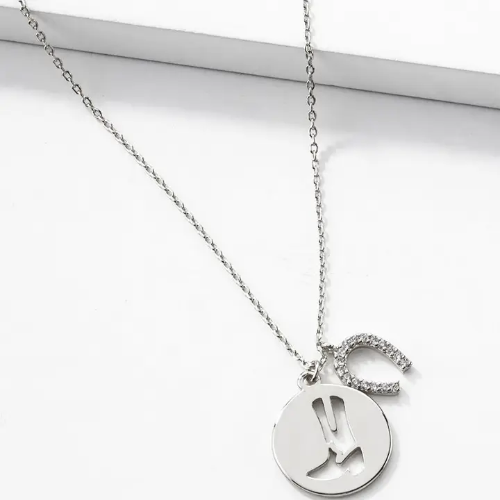 18K Gold Cowgirl Boot & Horseshoe Necklace ~ Gold