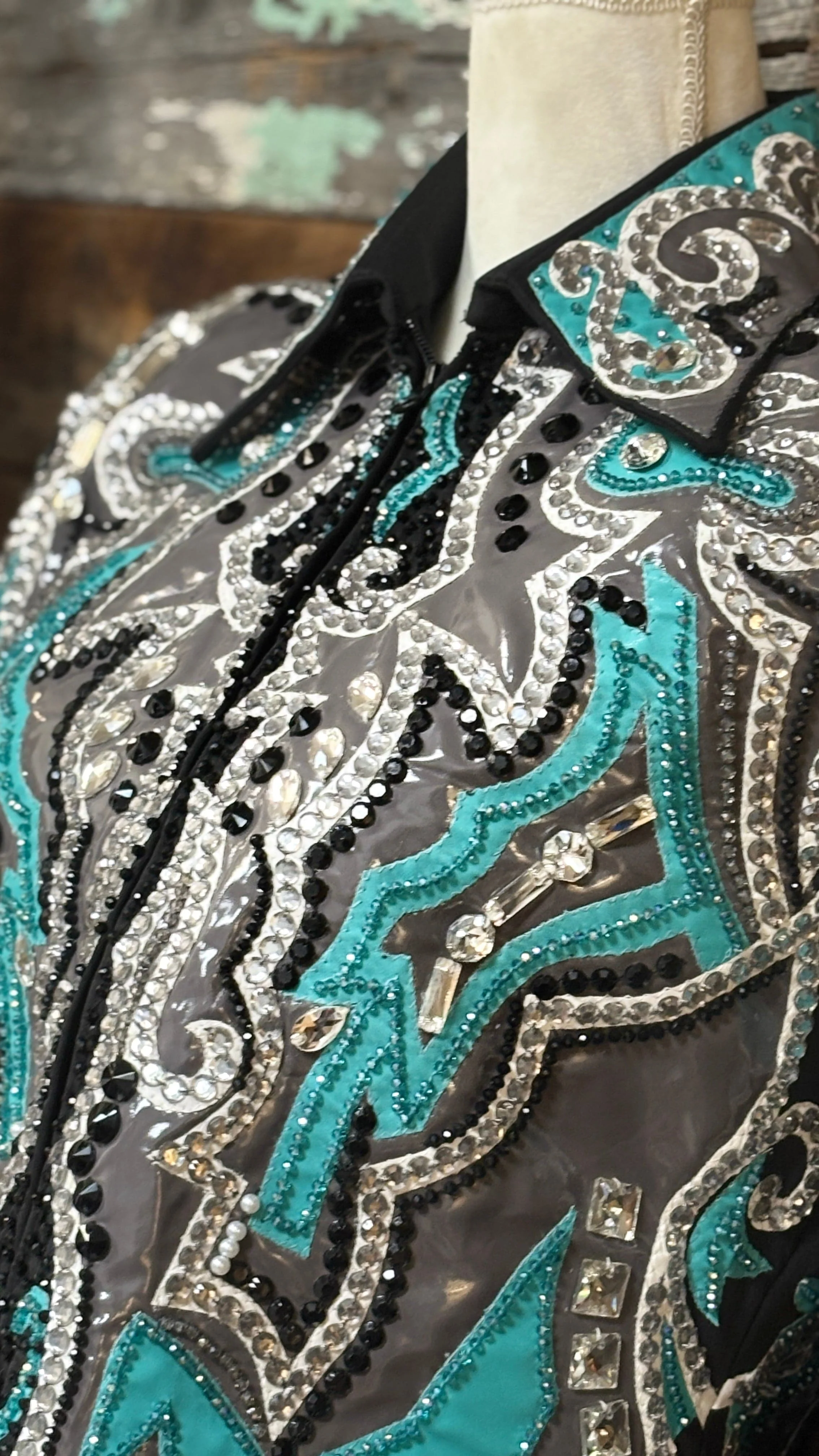 All Day  Show Jacket ~ Teal & Gray - Image 3