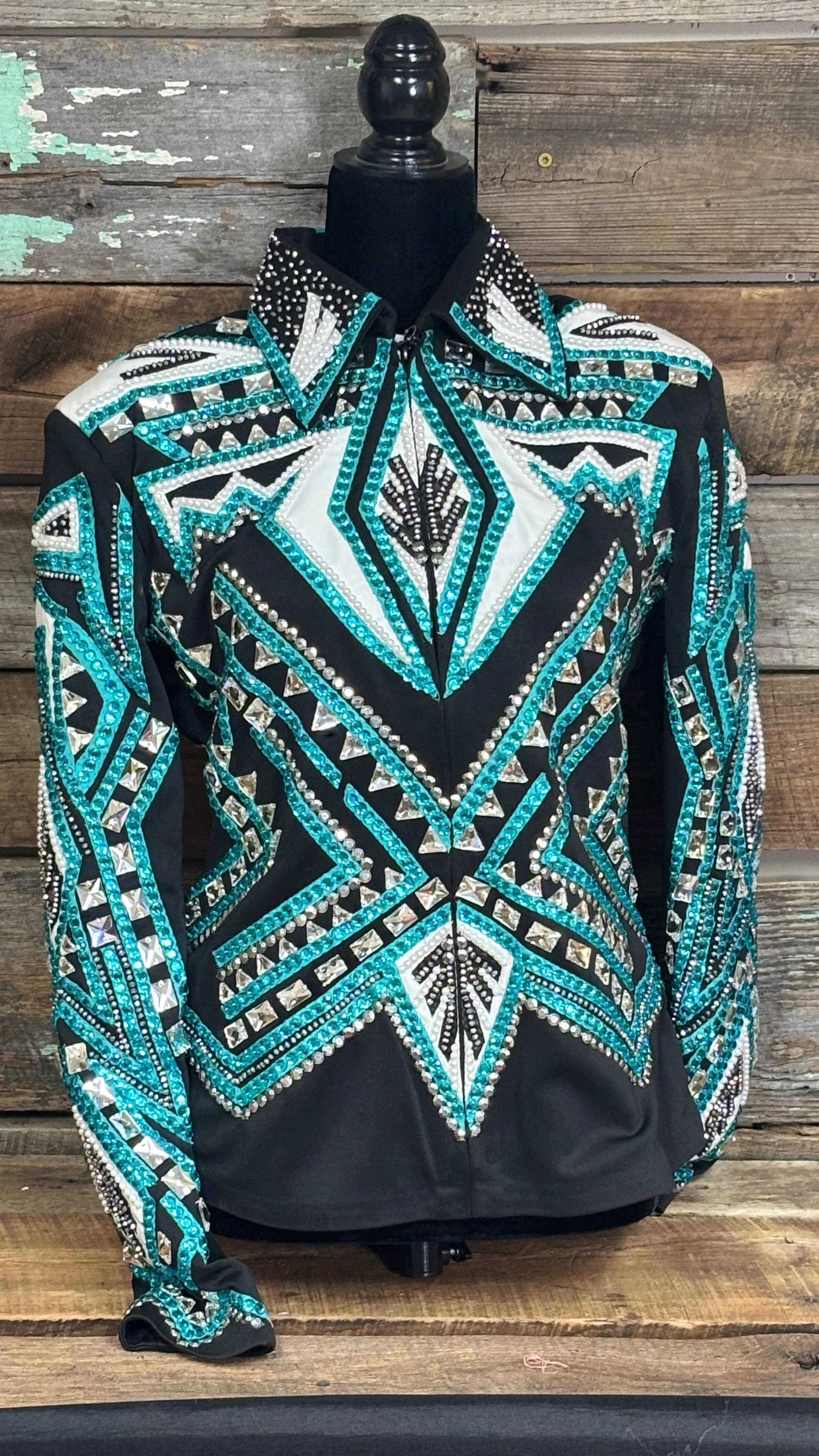 All Day  Show Jacket ~ Teal & White - Image 3