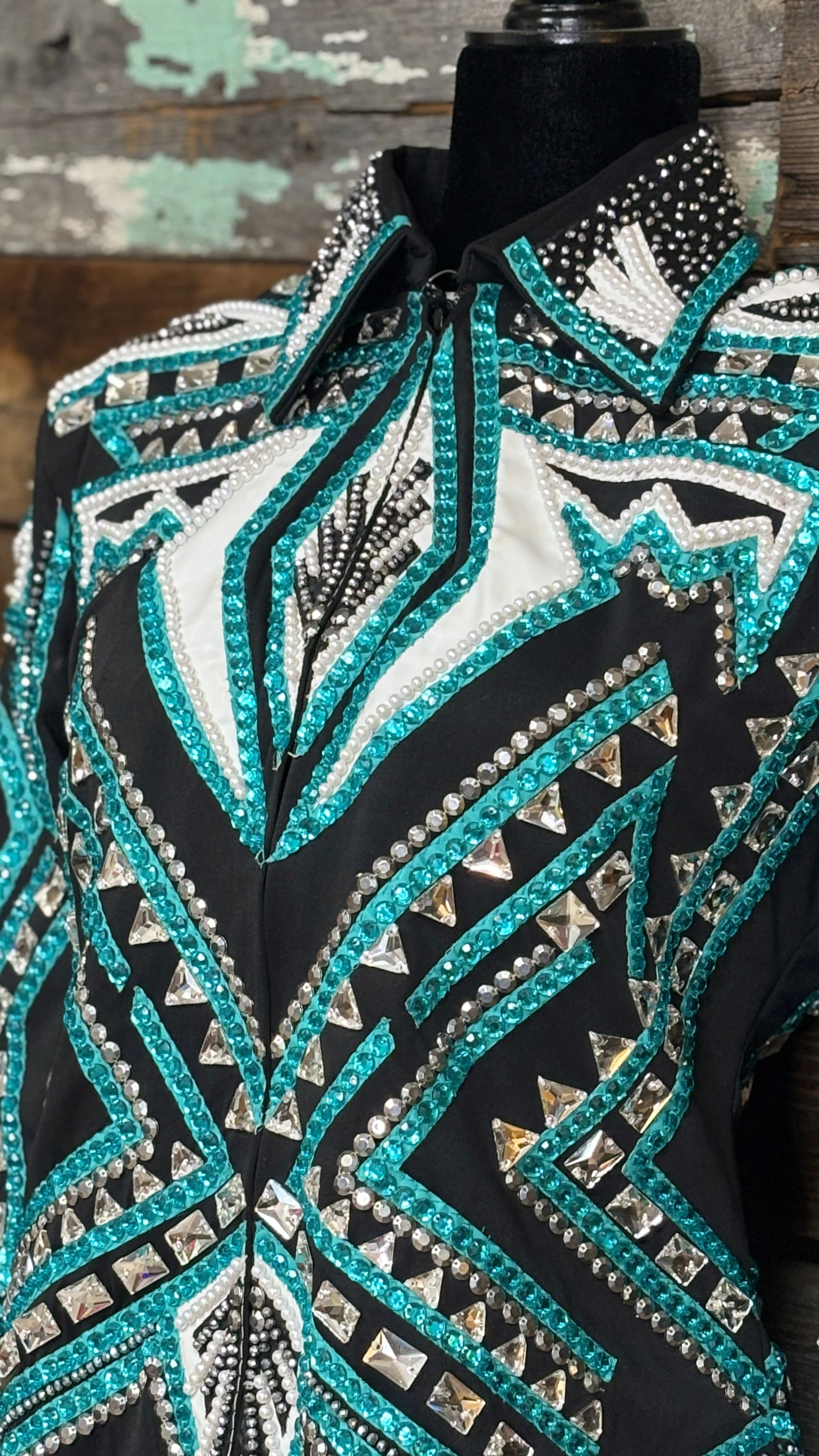 All Day  Show Jacket ~ Teal & White - Image 4