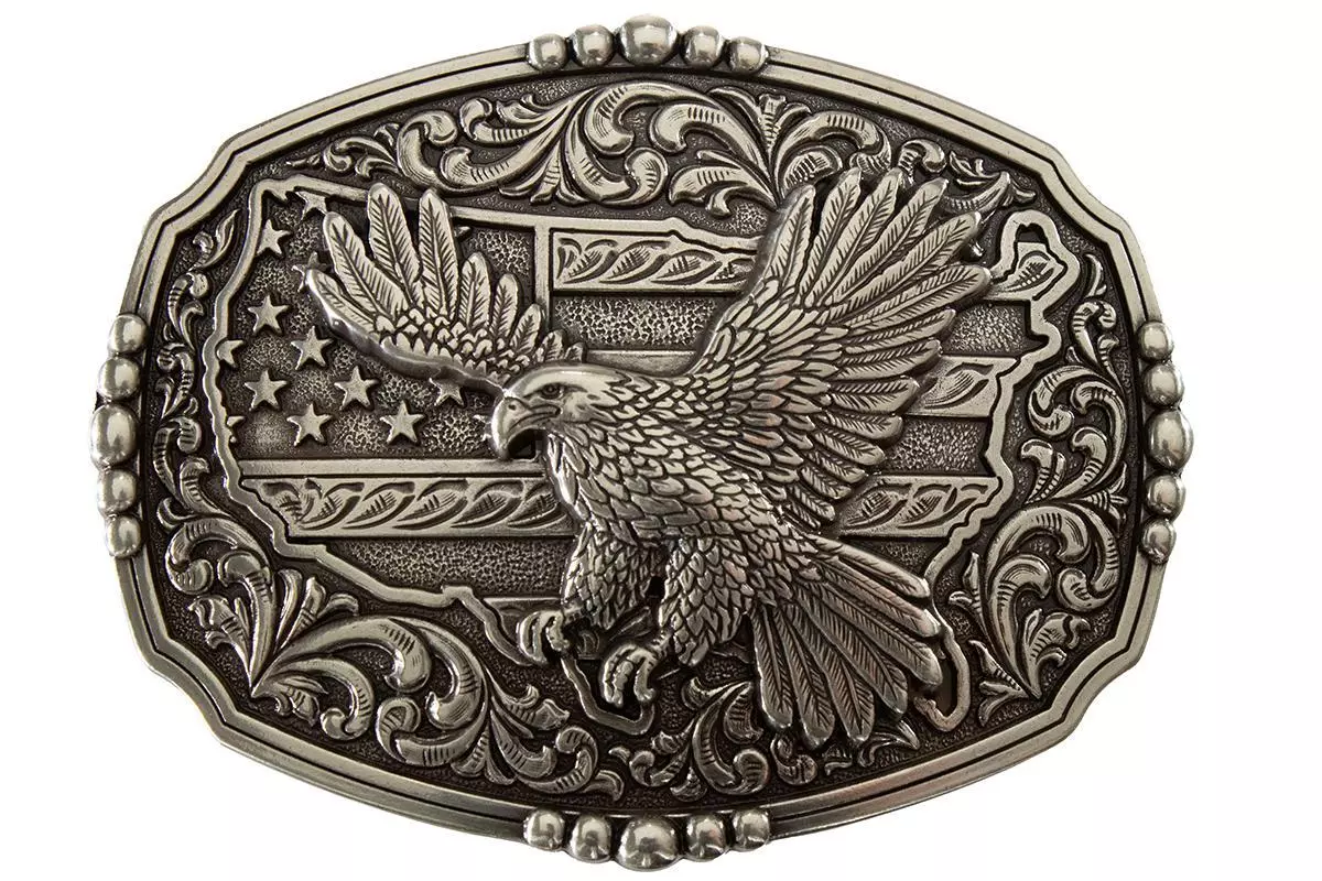 American Flag W/Eagle Belt Buckle