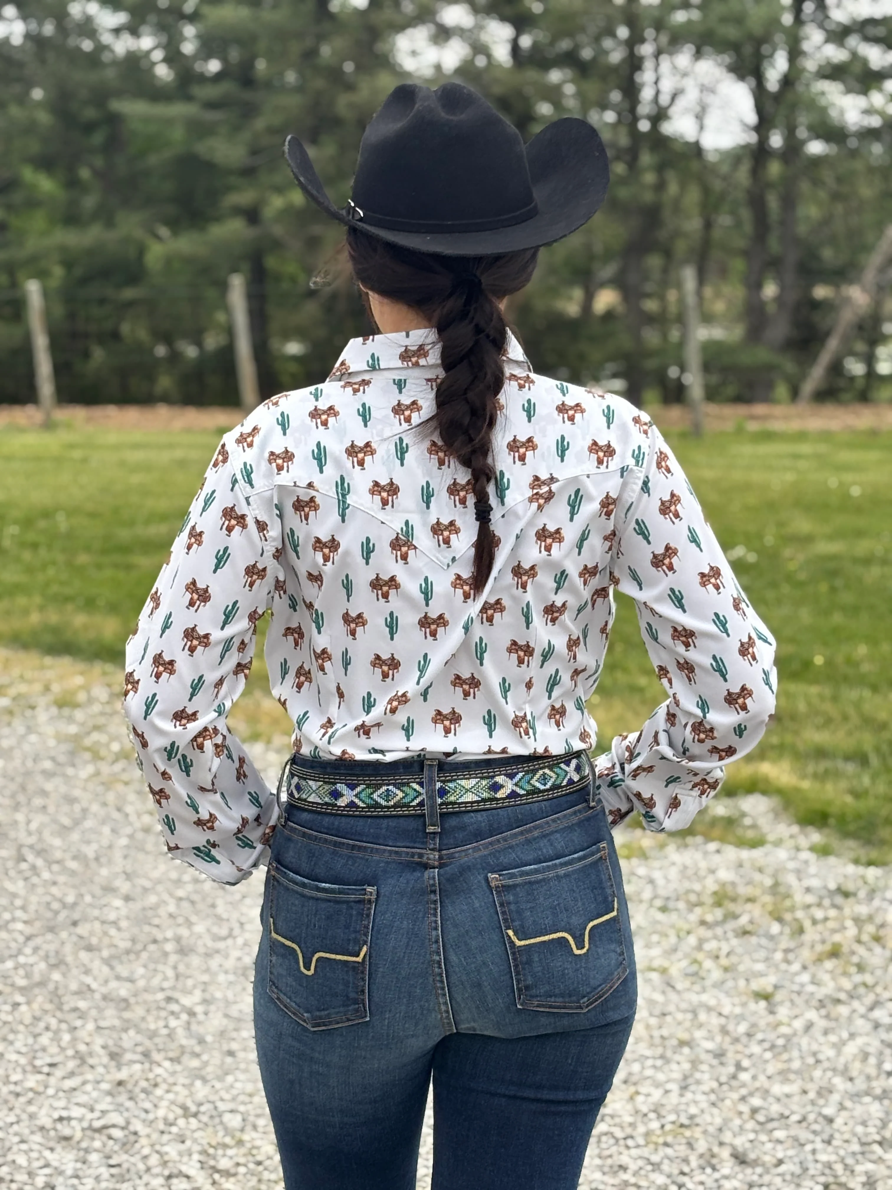 Aria Performance Shirt by Wrangler ~Cream Saddle - Image 3
