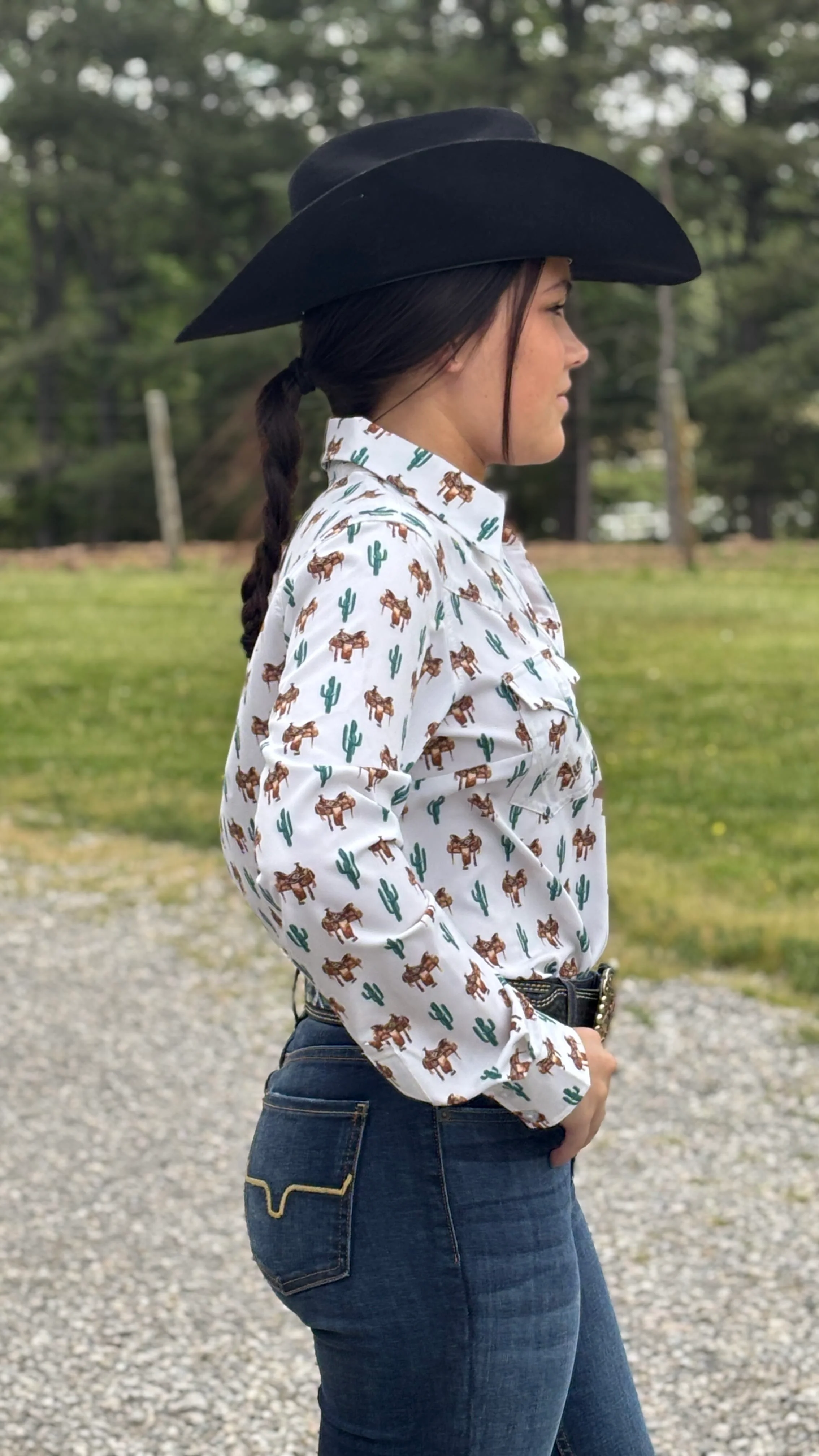 Aria Performance Shirt by Wrangler ~Cream Saddle - Image 4