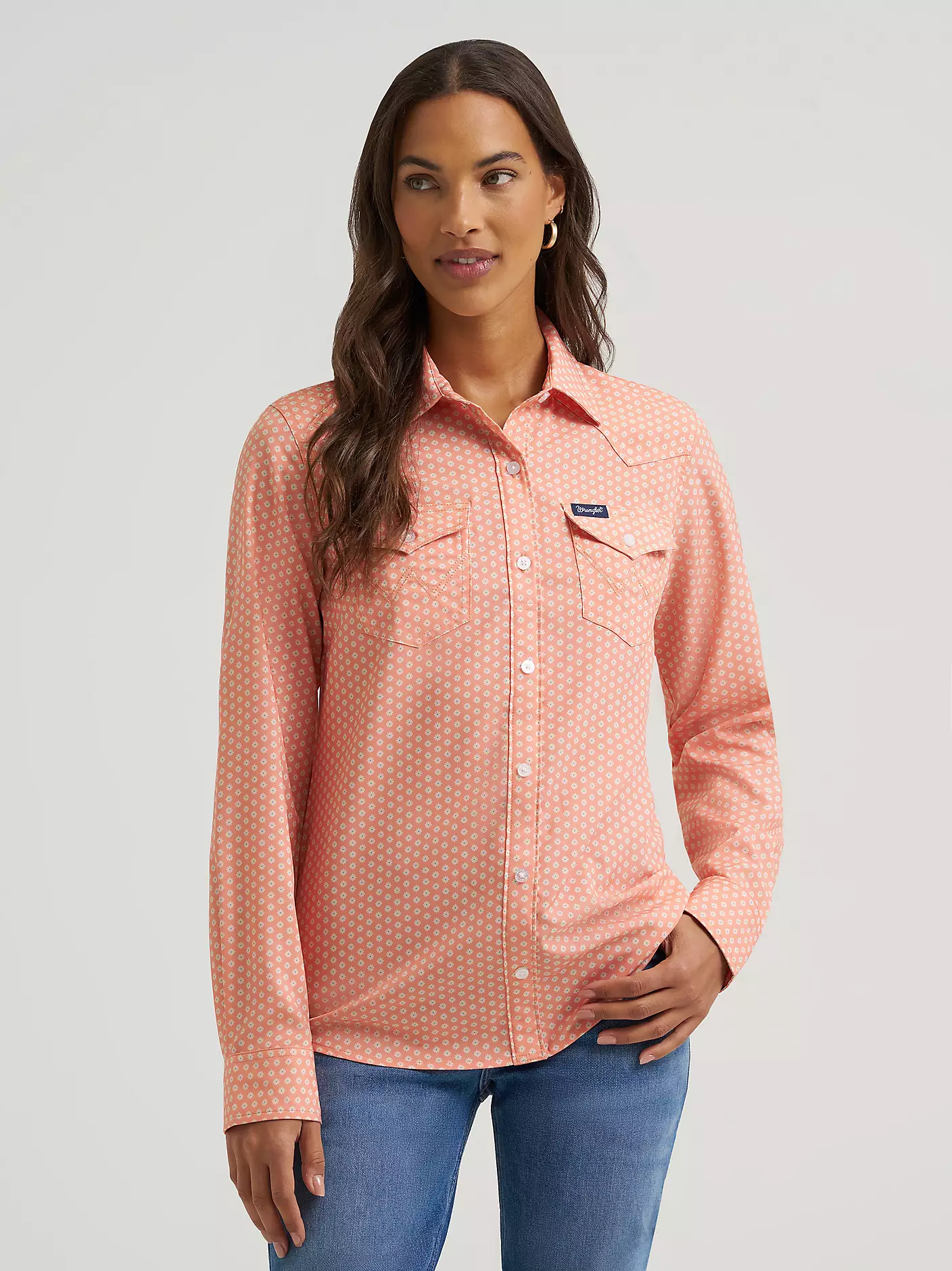 Aria Performance Shirt by Wrangler ~Orange - Image 5