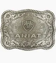 Ariat Belt Buckle ~ Silver Logo