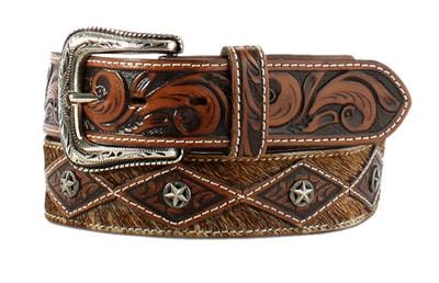 Ariat Western Leather Belt ~ Calf Hair