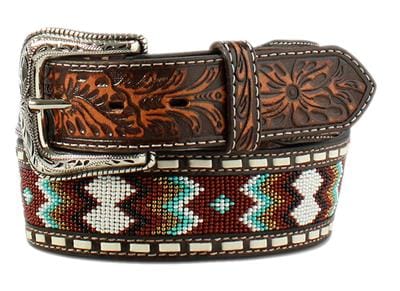 Ariat Zig Zag Beaded Embossed Belt