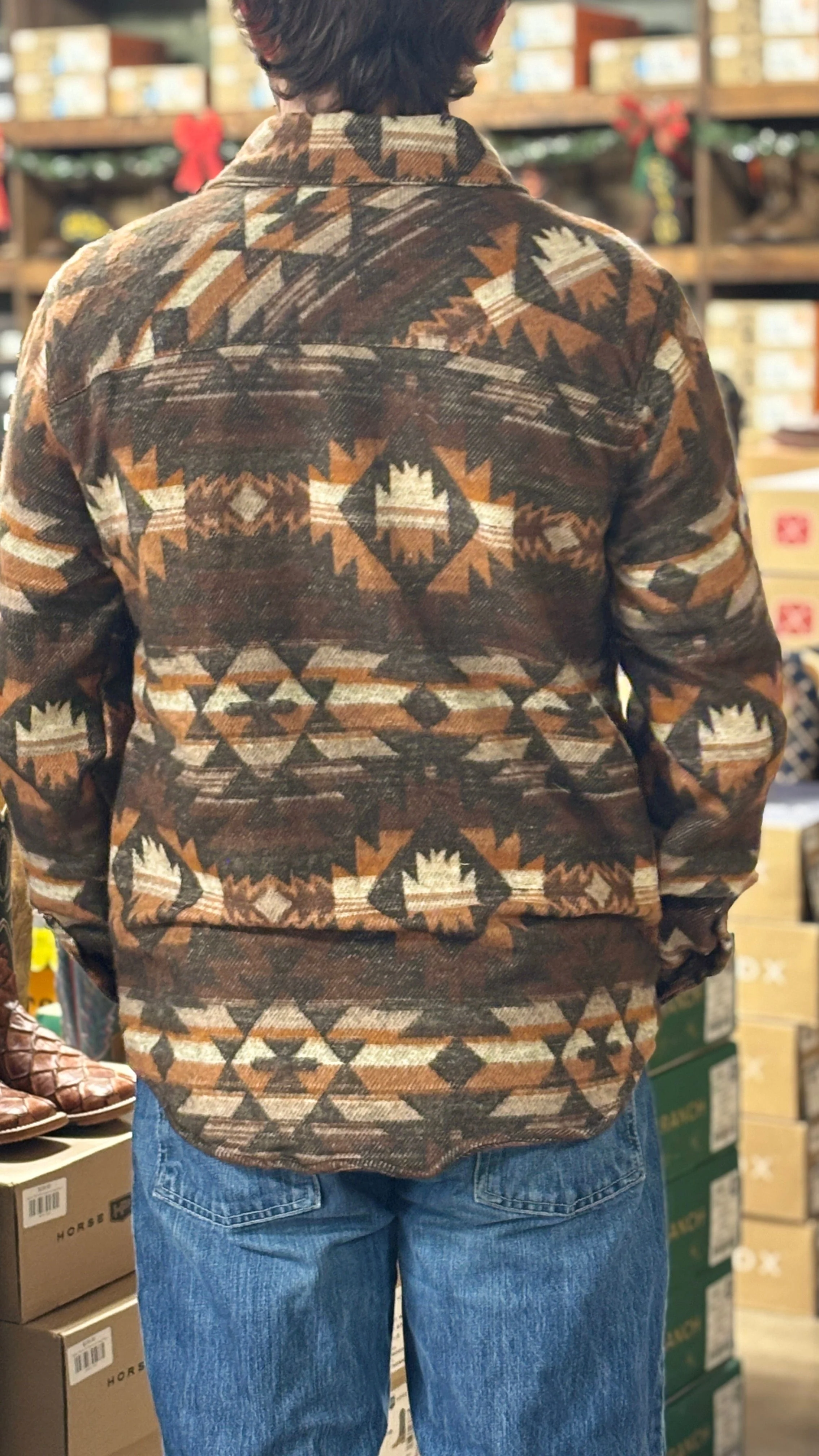 Aztec Jacquard Shacket by Rock & Roll - Image 3