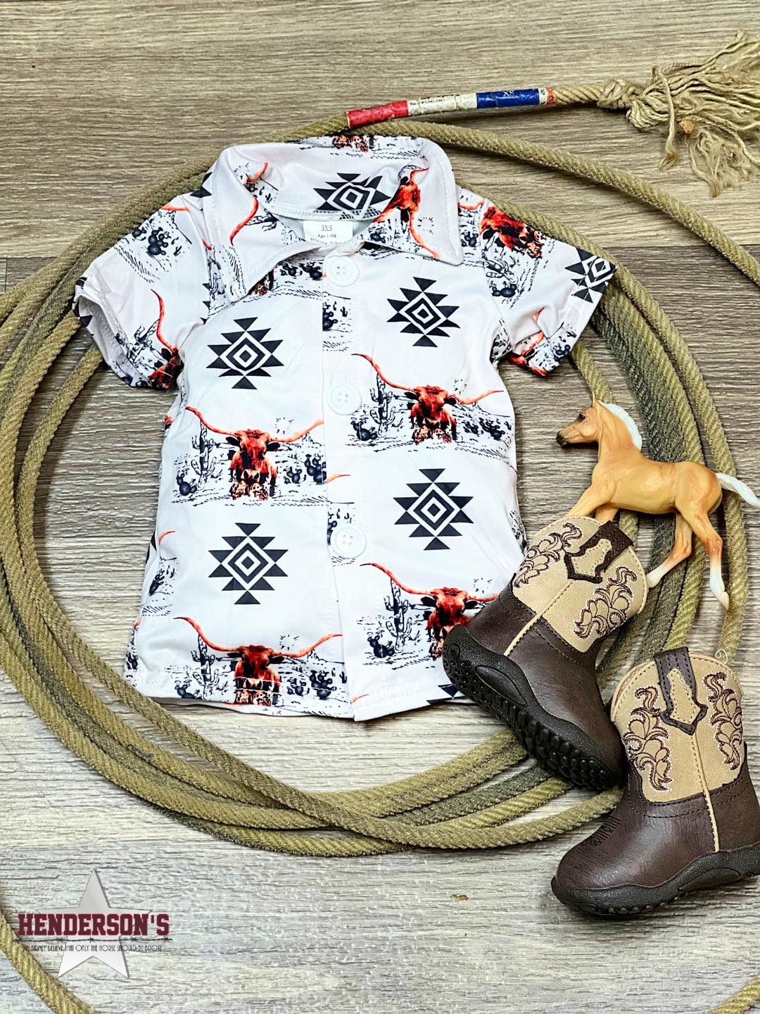 Aztec Longhorn Button Up
