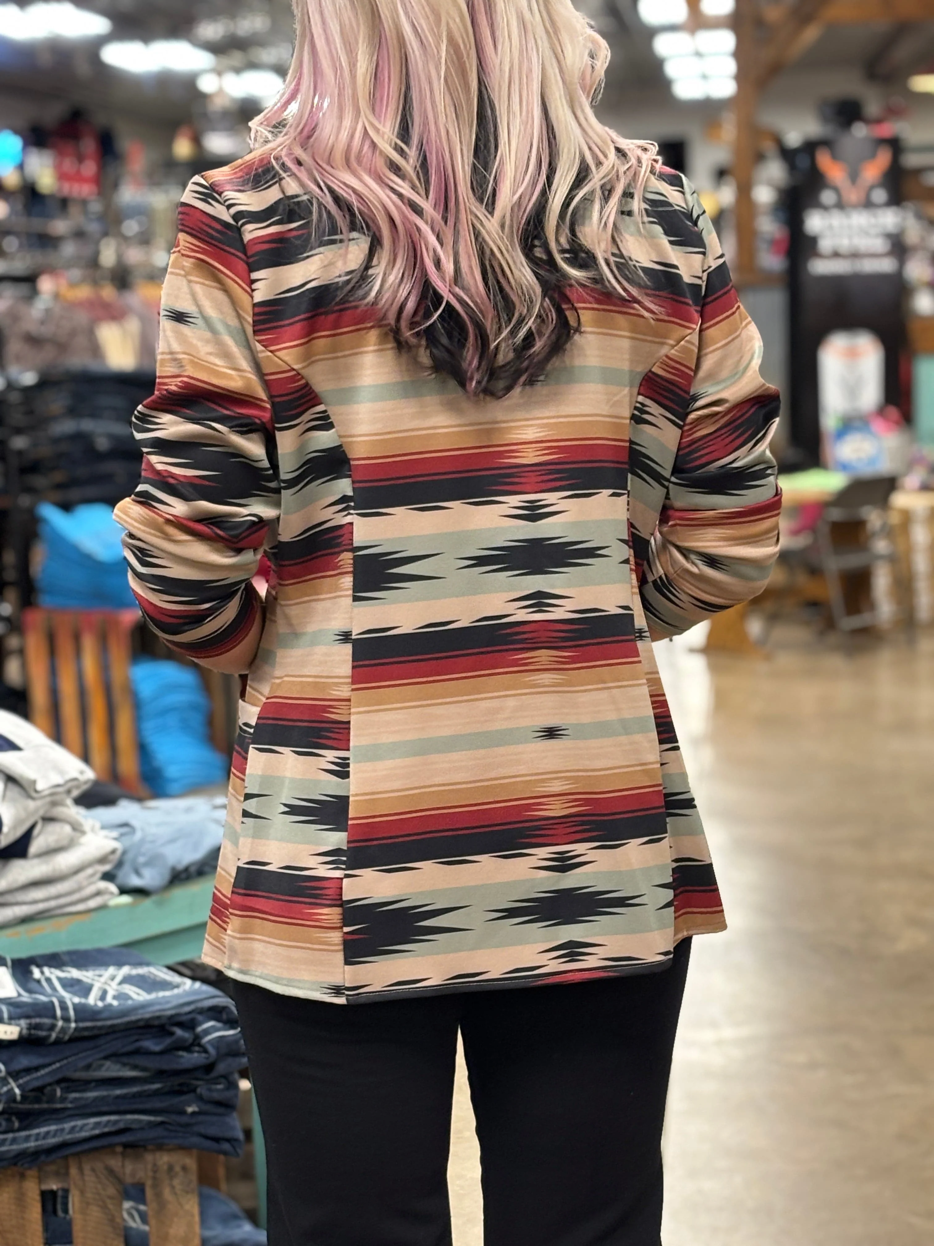 Aztec Print Blazer - Image 3