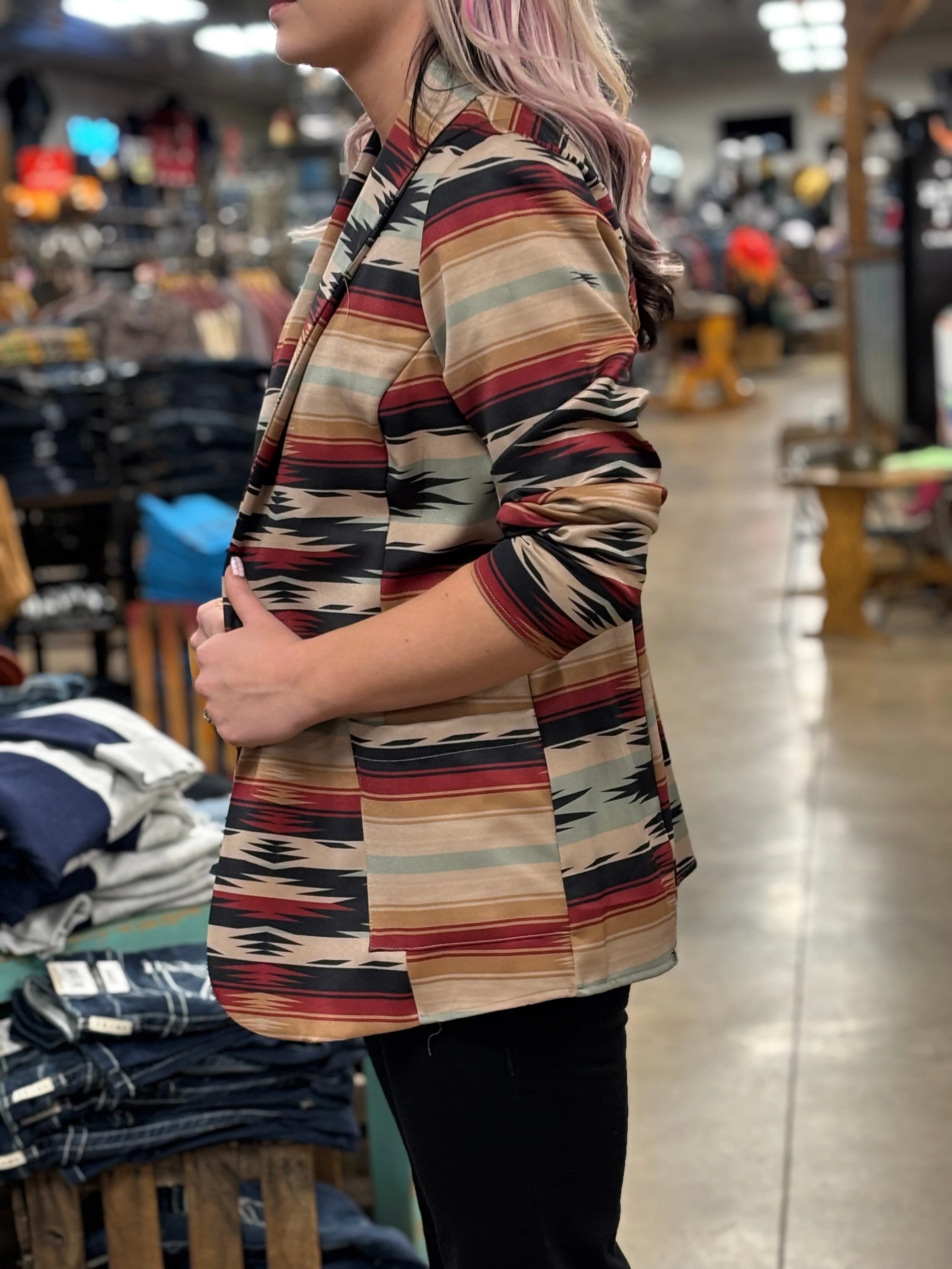 Aztec Print Blazer - Image 4