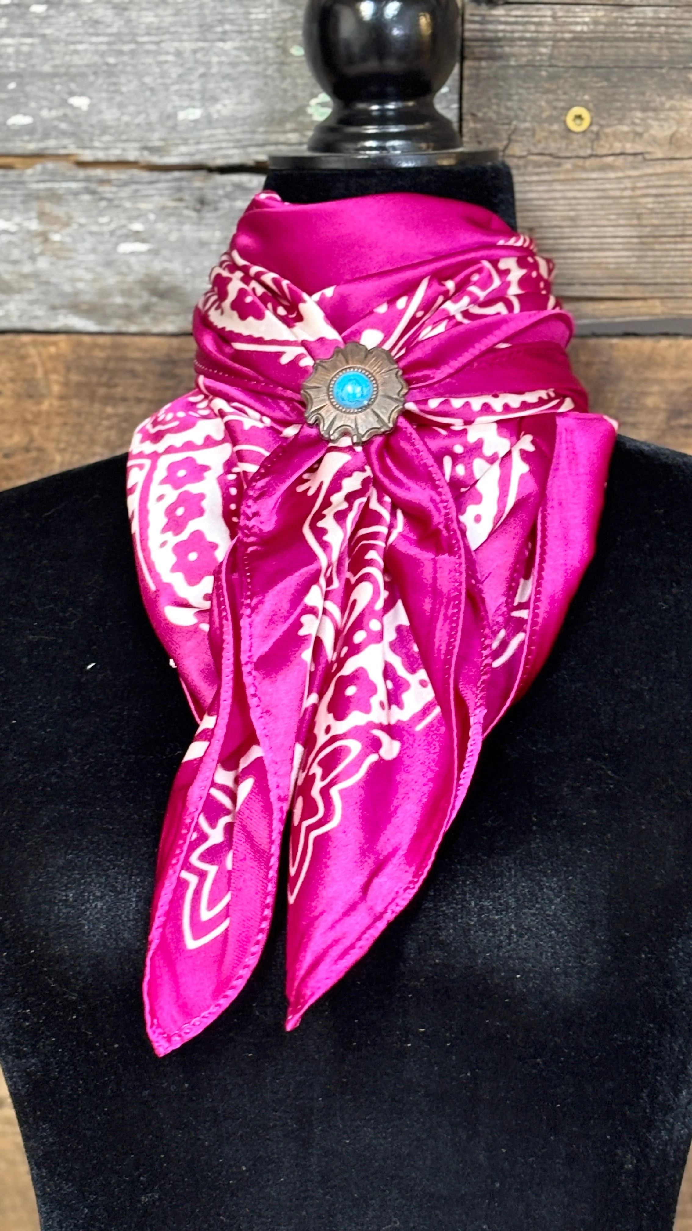 Bandana Print Wild Rag ~ Raspberry
