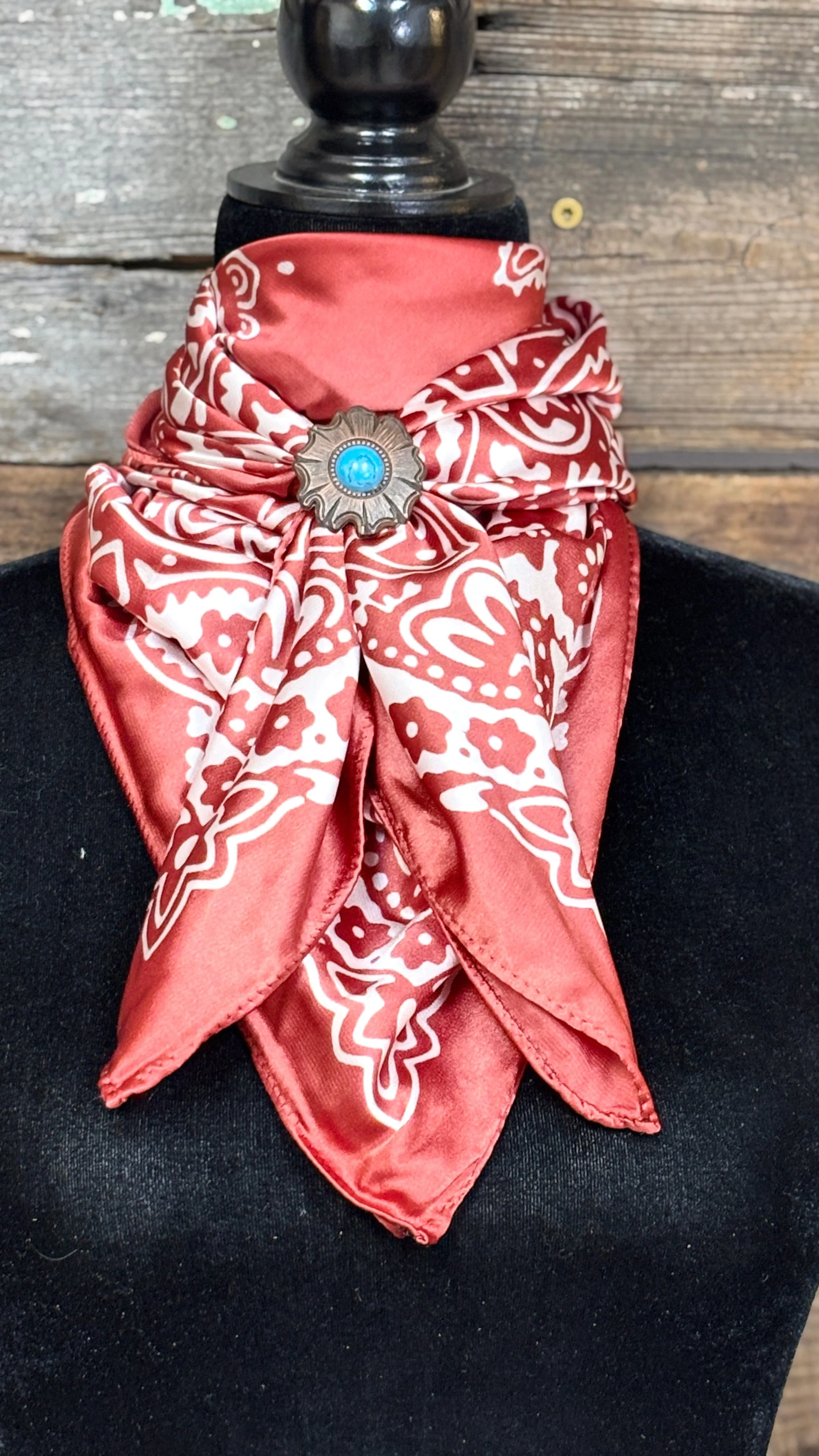 Bandana Print Wild Rag ~ Rust