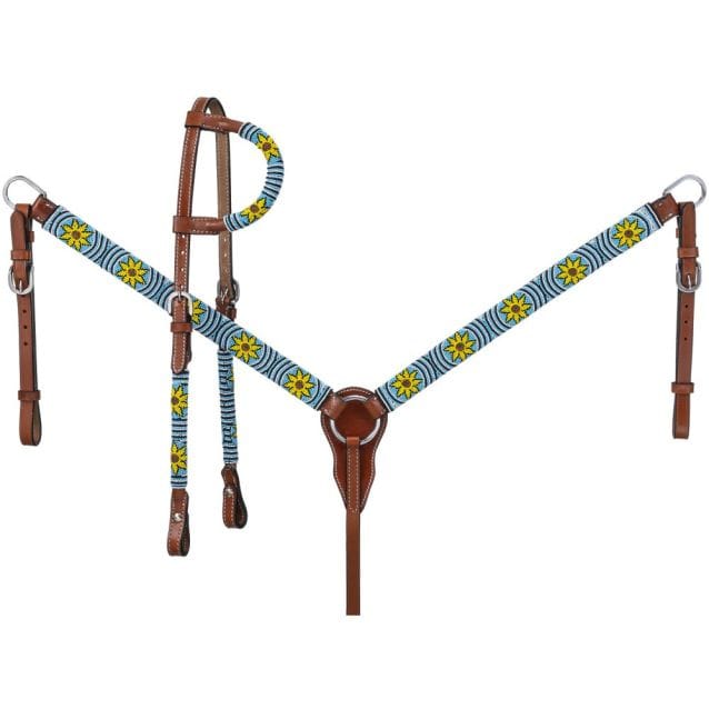 Beaded Sunflower Headstall Set