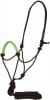 Black Poly Rope Halter & Lead with Solid Color Wrapped Nose - Image 3