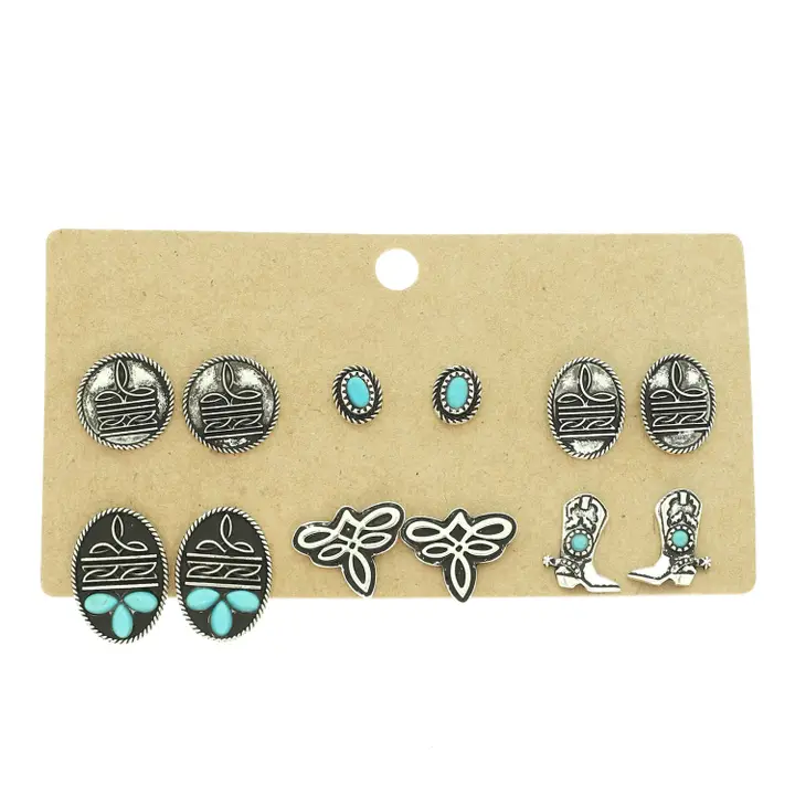 Boot Stitch Assorted Earring Set