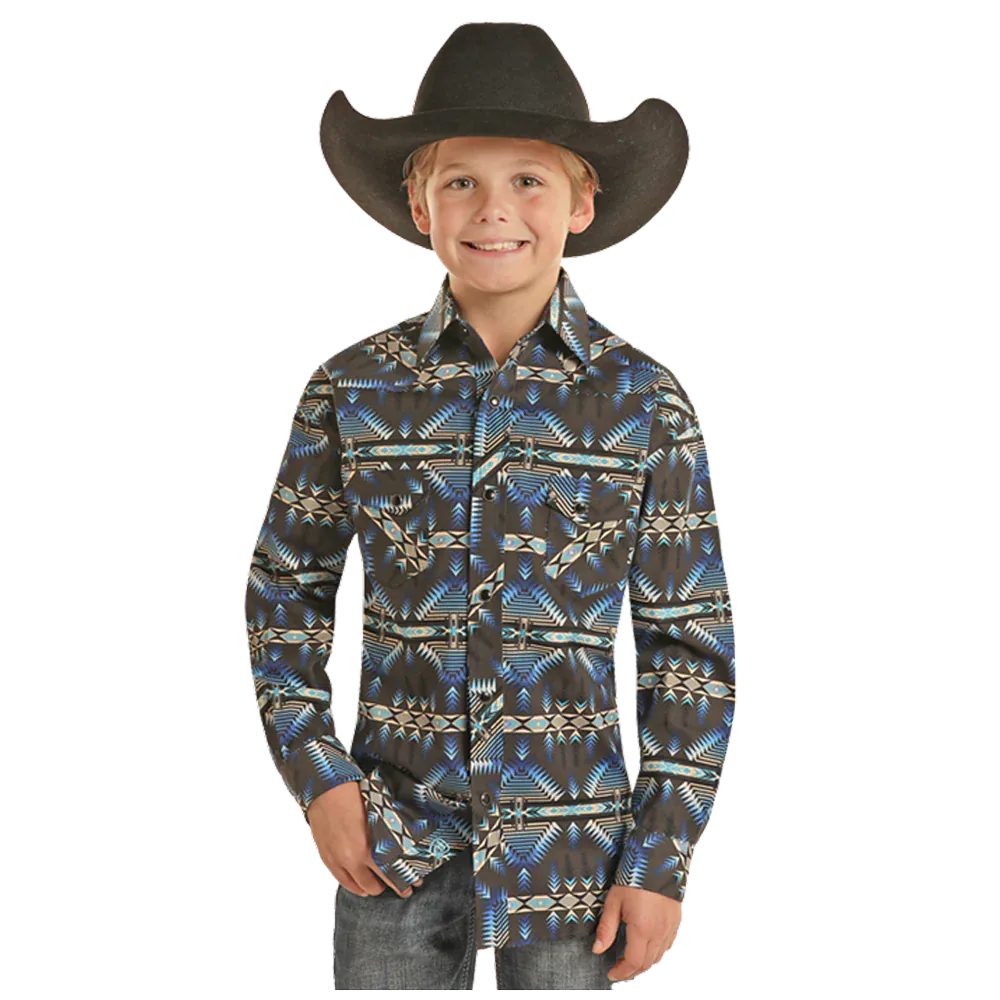 Boy's Aztec Print by Rock & Roll ~ Navy
