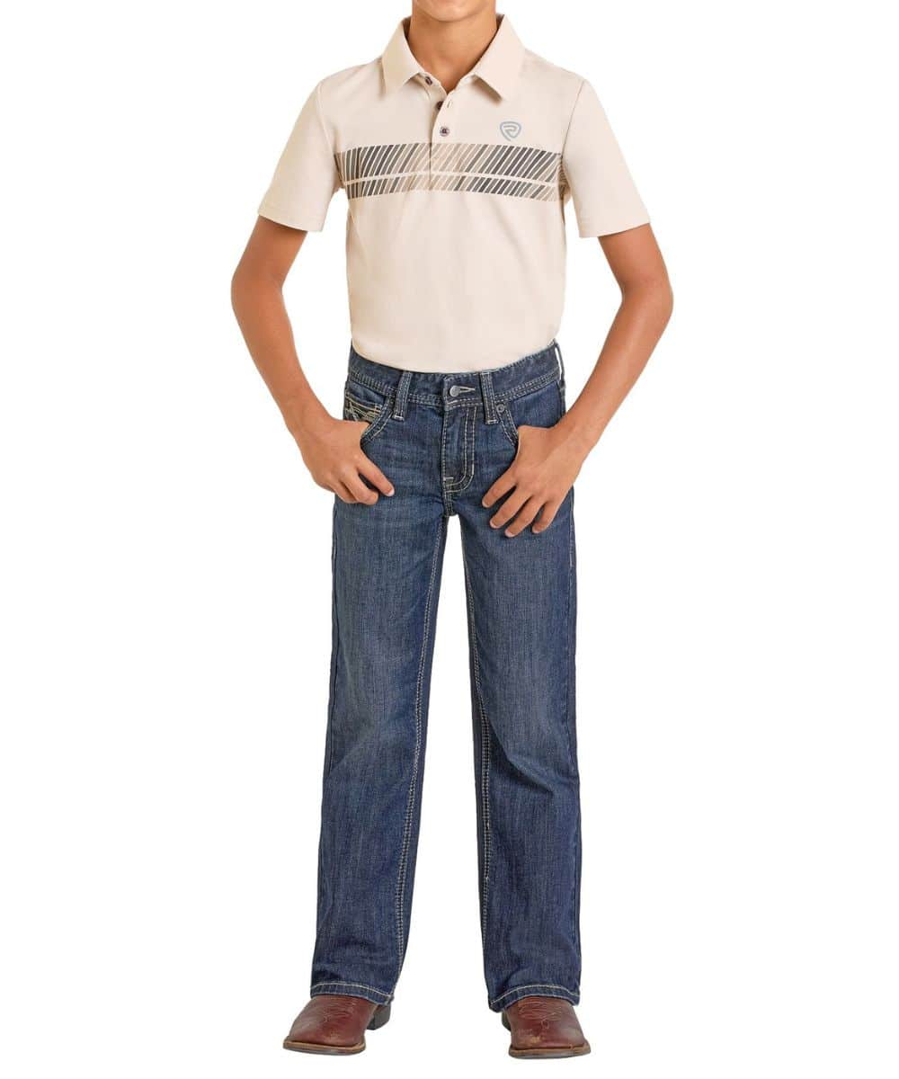 Boy's BB Gun Regular Jeans ~ Two Tone Stitch Pocket by Rock & Roll - Image 2