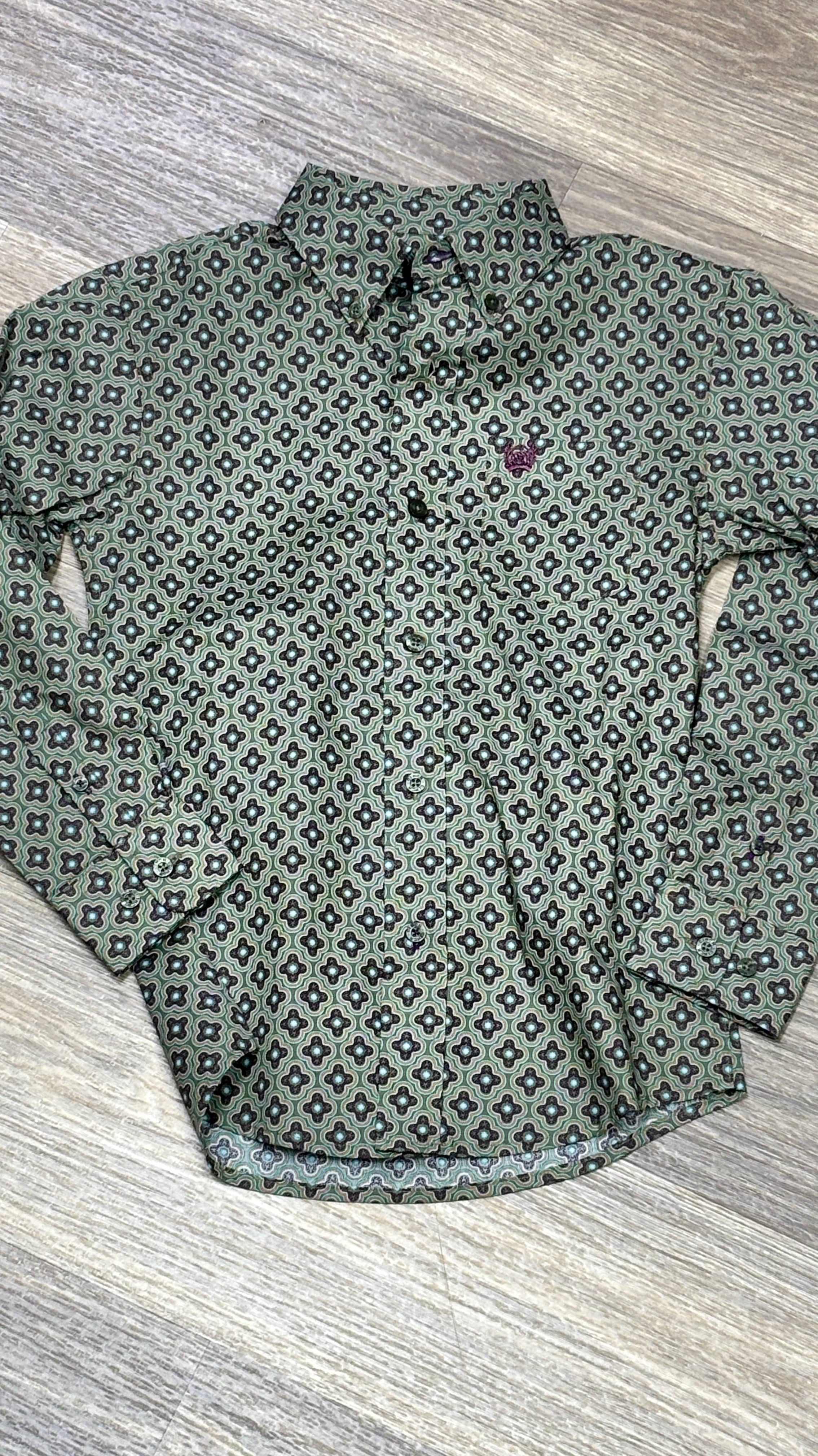 Boy's Cinch Geo Print ~ Olive - Image 2