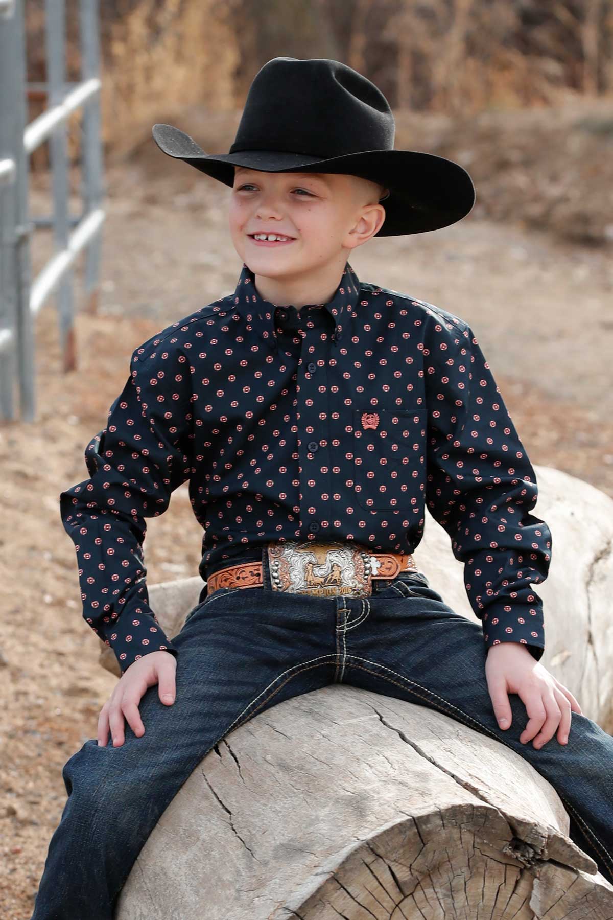 Boy's Cinch Navy Print