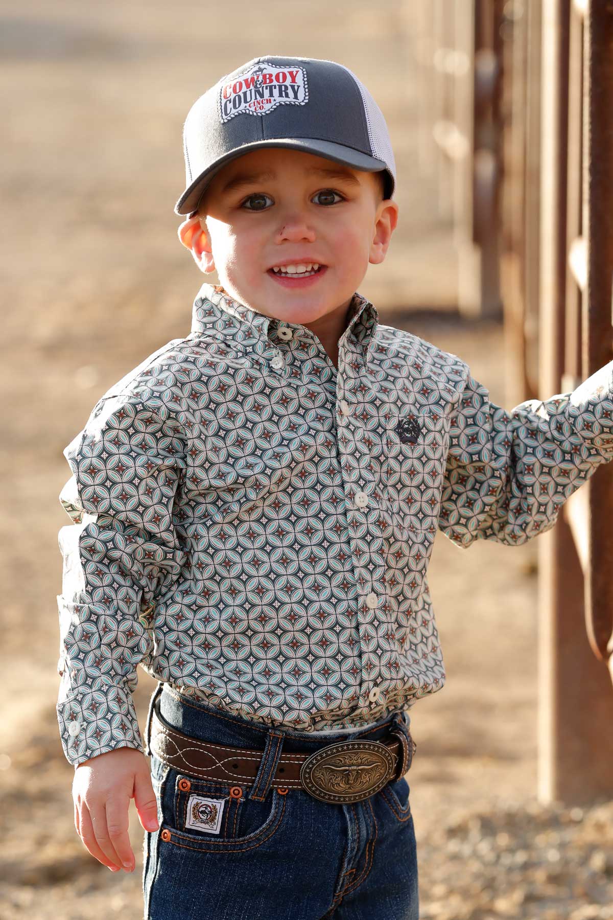 Boy's Cinch Teal Print ~ Infant