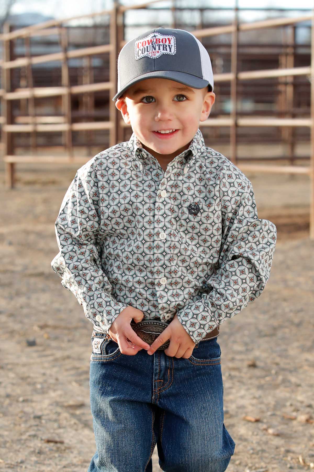 Boy's Cinch Teal Print ~ Toddler