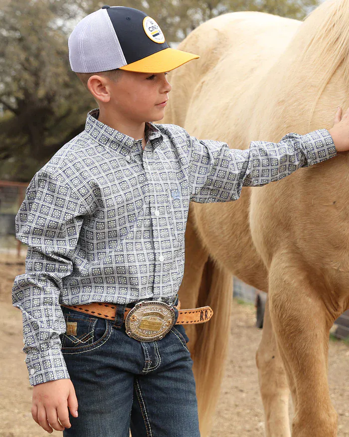 Boy's Cinch White Print