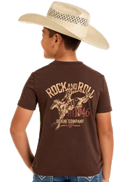Boy's Graphic Tee by Rock & Roll ~ Brown - Image 2