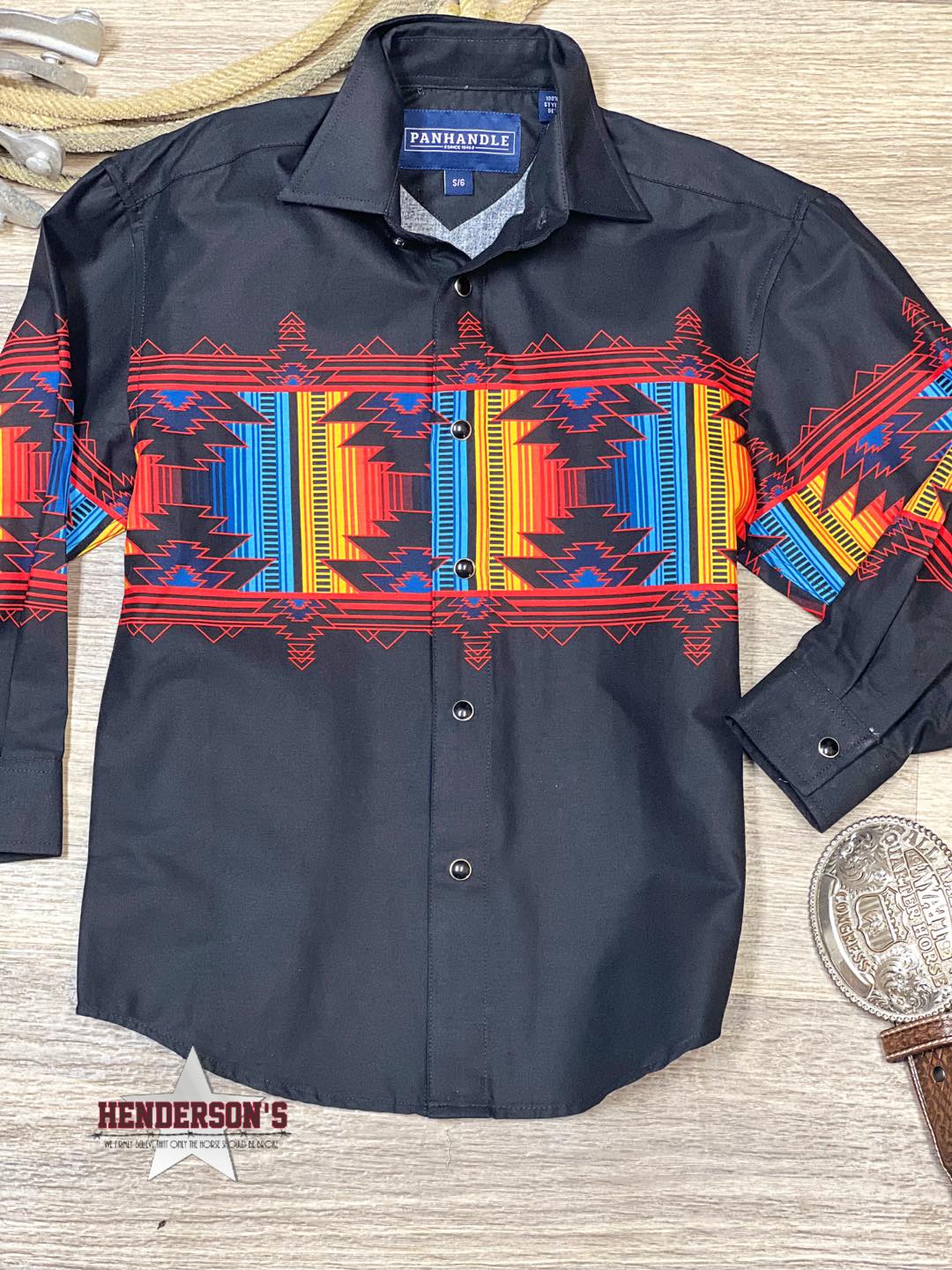 Boy's Southwest Border Print ~ Black