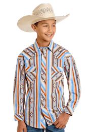 Boy's Stripe Aztec Print by Rock & Roll ~ Orange