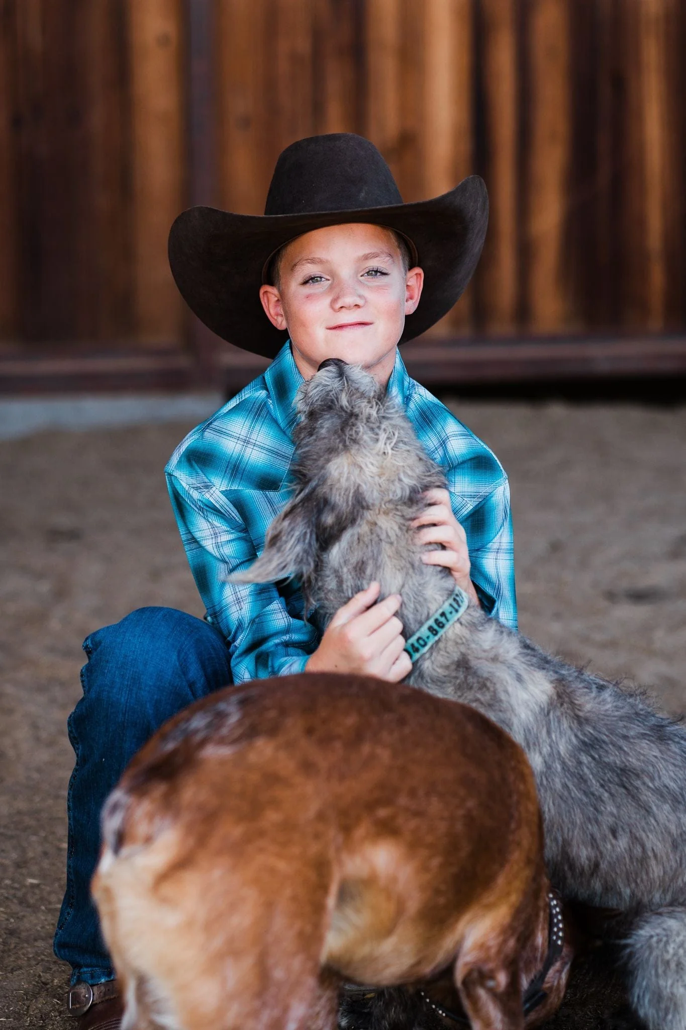 Boy's Woven Plaid ~ Teal - Image 4