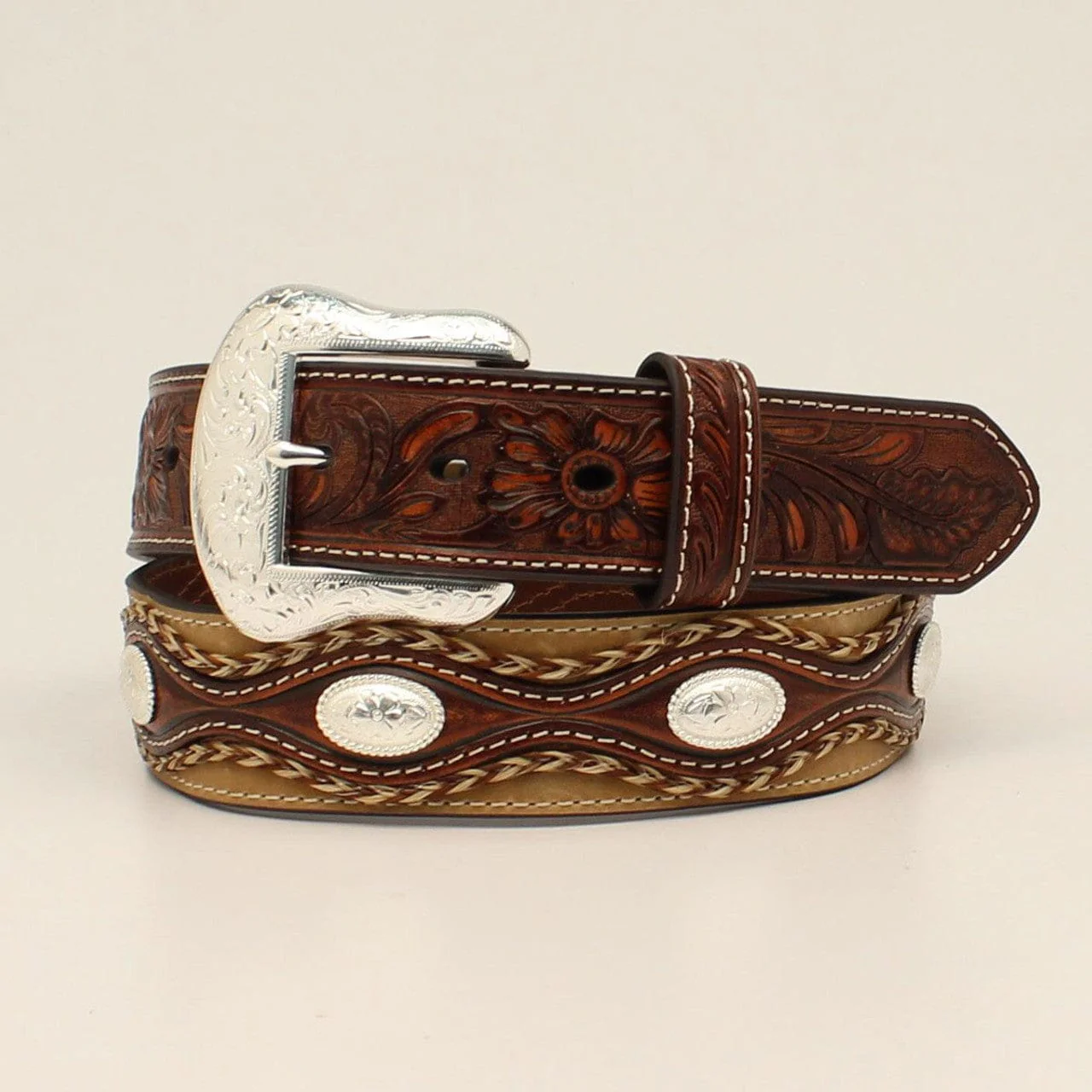 Braided Oval Concho Belt