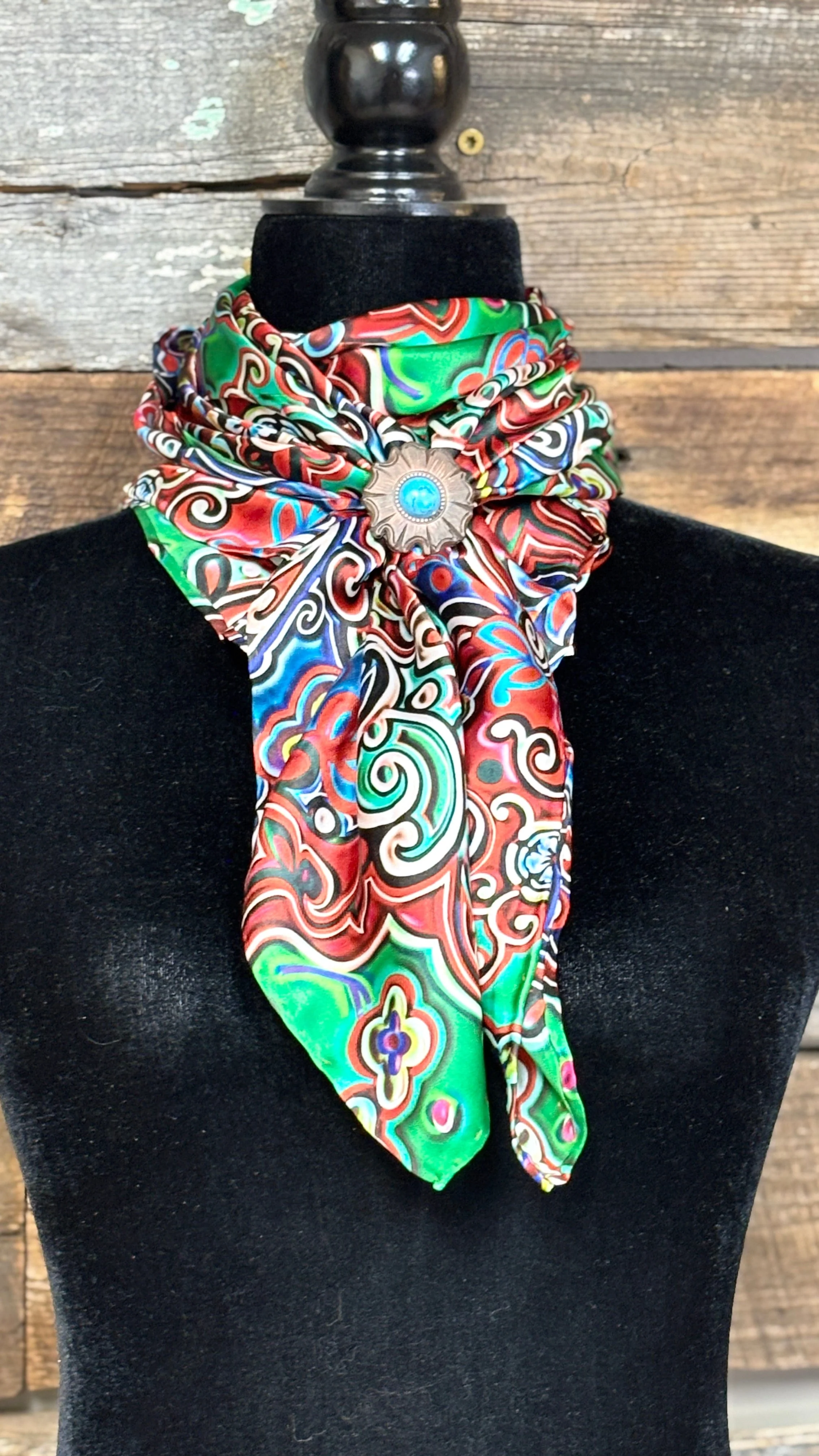 Bright Floral Print Wild Rag