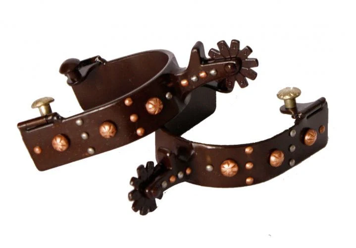 Brown W/Copper Studs Spurs