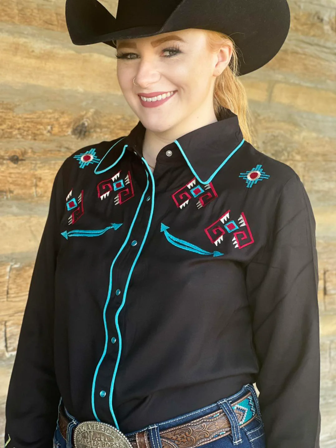 Cactus Embroidered ~ Turquoise - Image 4