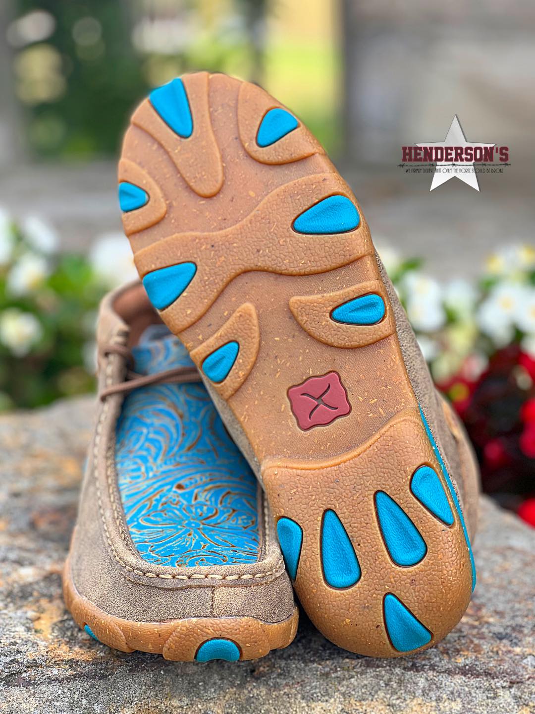 Chukka Driving Moc by Twisted X ~ Turquoise Tooled - Image 2