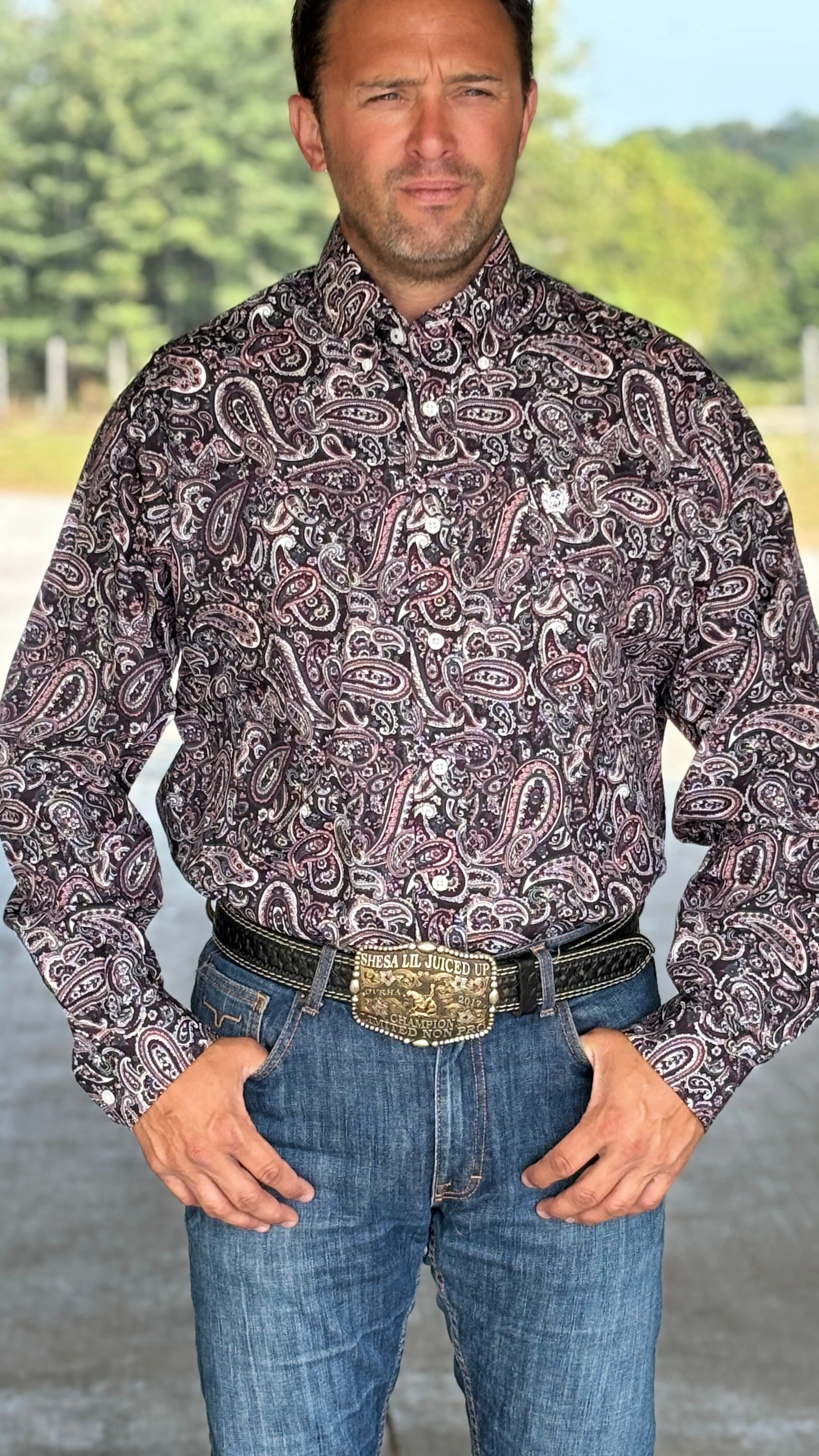 Cinch Plain Weave  ~ Gray Paisley