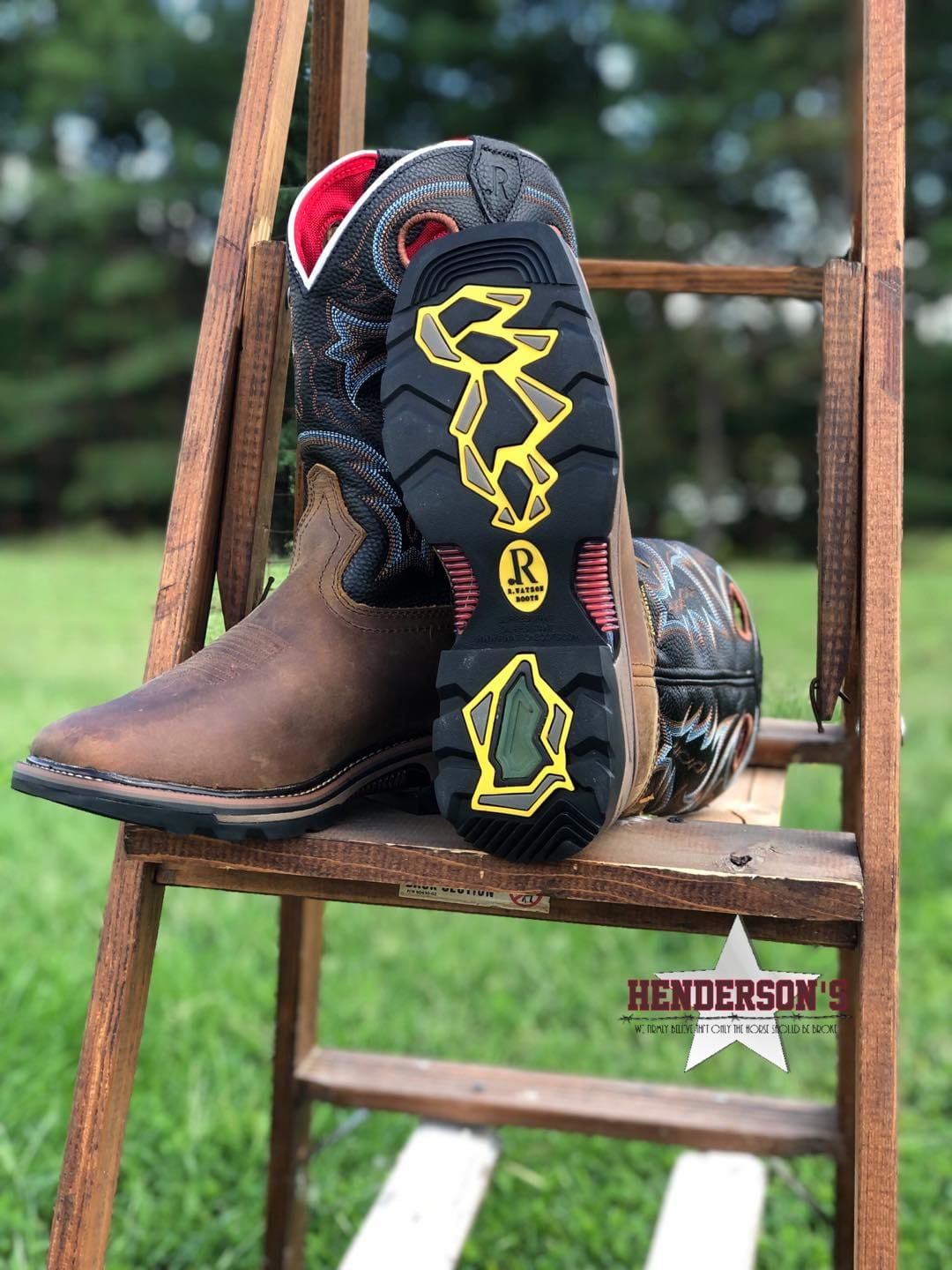 Coffee Distressed Buffalo Work Boots - Image 2