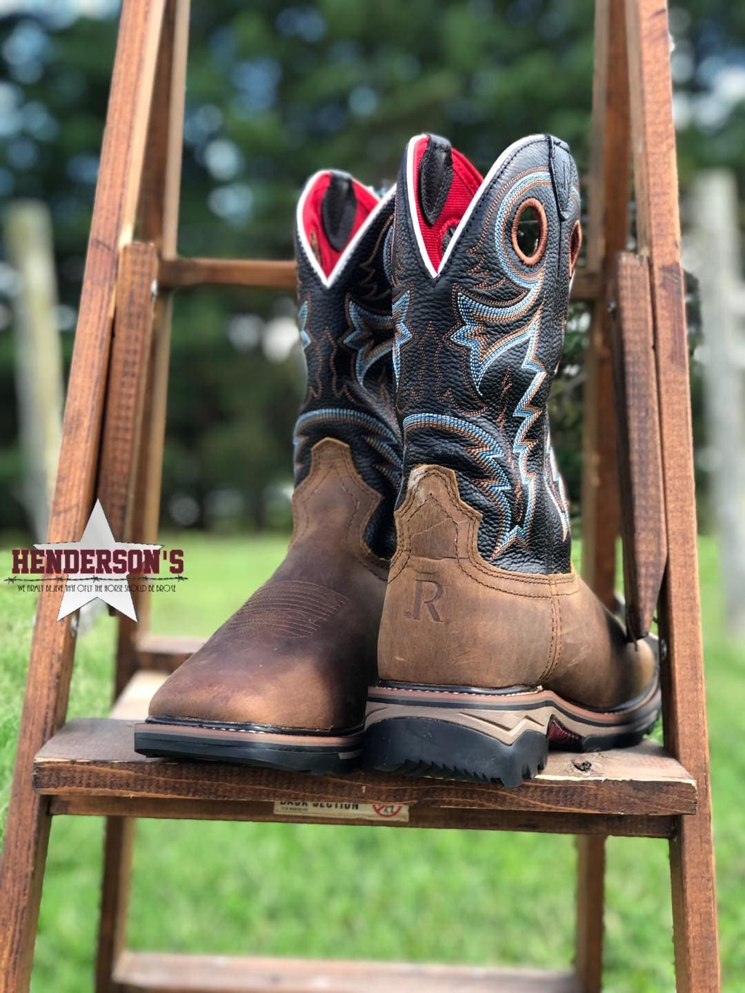 Coffee Distressed Buffalo Work Boots - Image 3