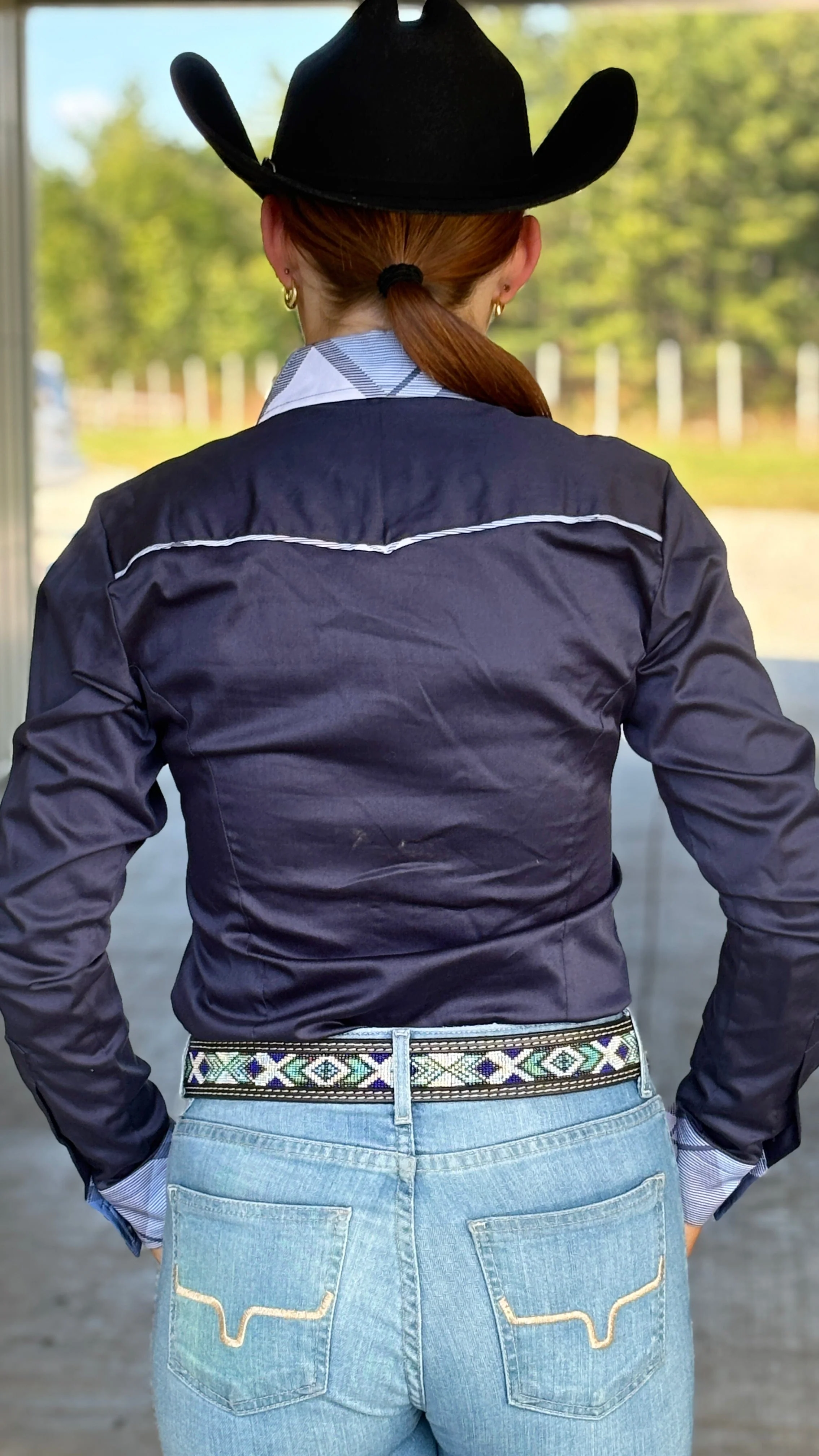 RHC Concealed Zipper Shirt - Navy - Image 3