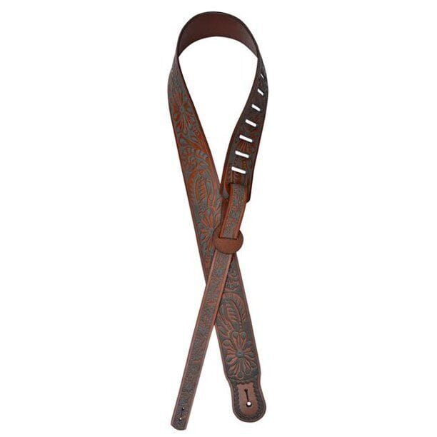 Guitar Strap 2 1/4" Adjustable- Turquoise Tooled