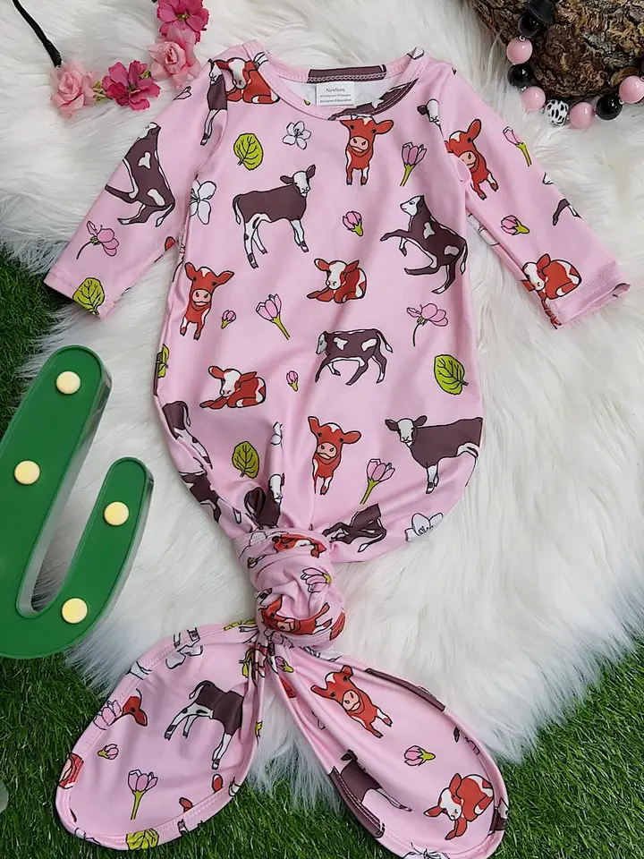 Cow Baby Gown.