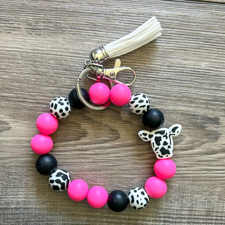 Cow Head Silicone Keychain
