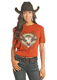 Cow Skull Graphic Tee by Rock & Roll - Image 2