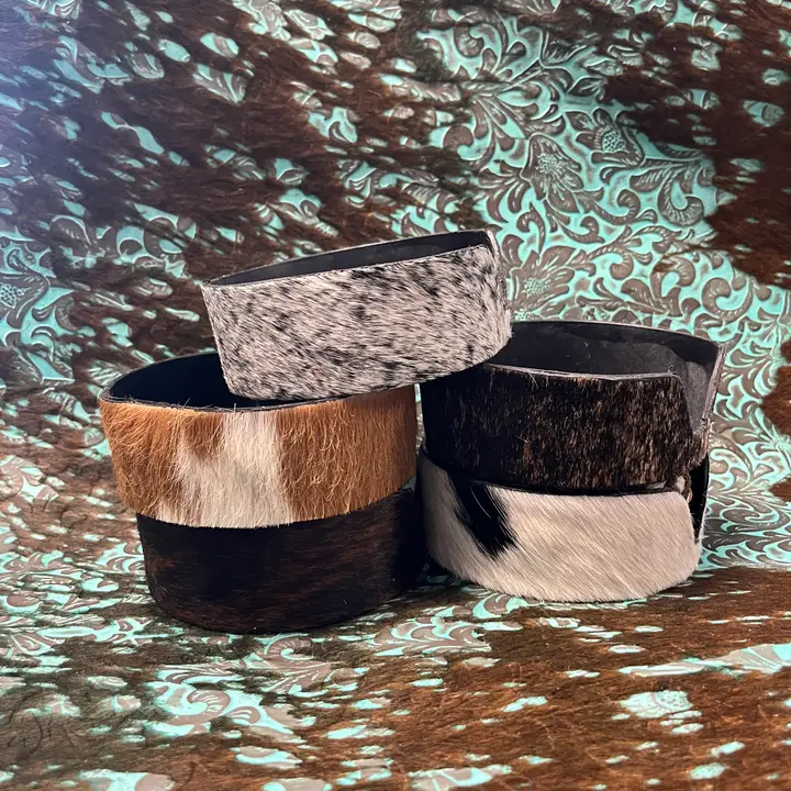Cowhide Coaster Holder