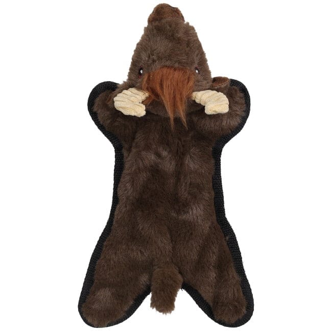 Crinkle Flat Plush Dog Toy ~ Bison