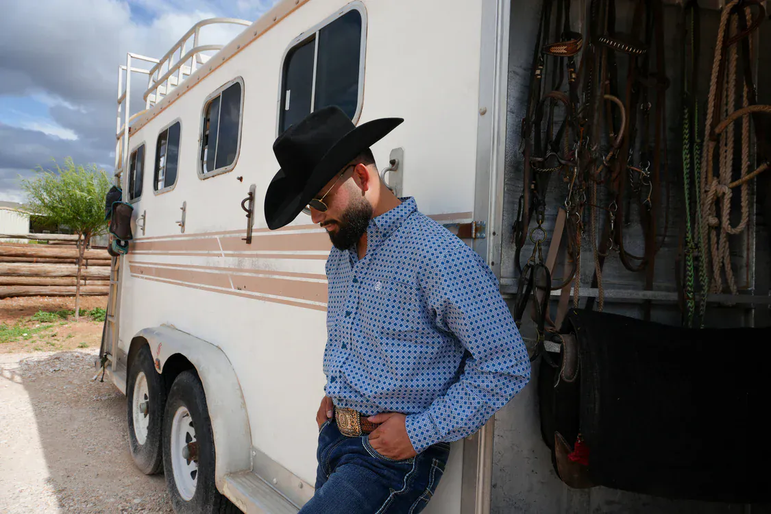 CueroLine Classic Western Shirt ~ Navy Blue