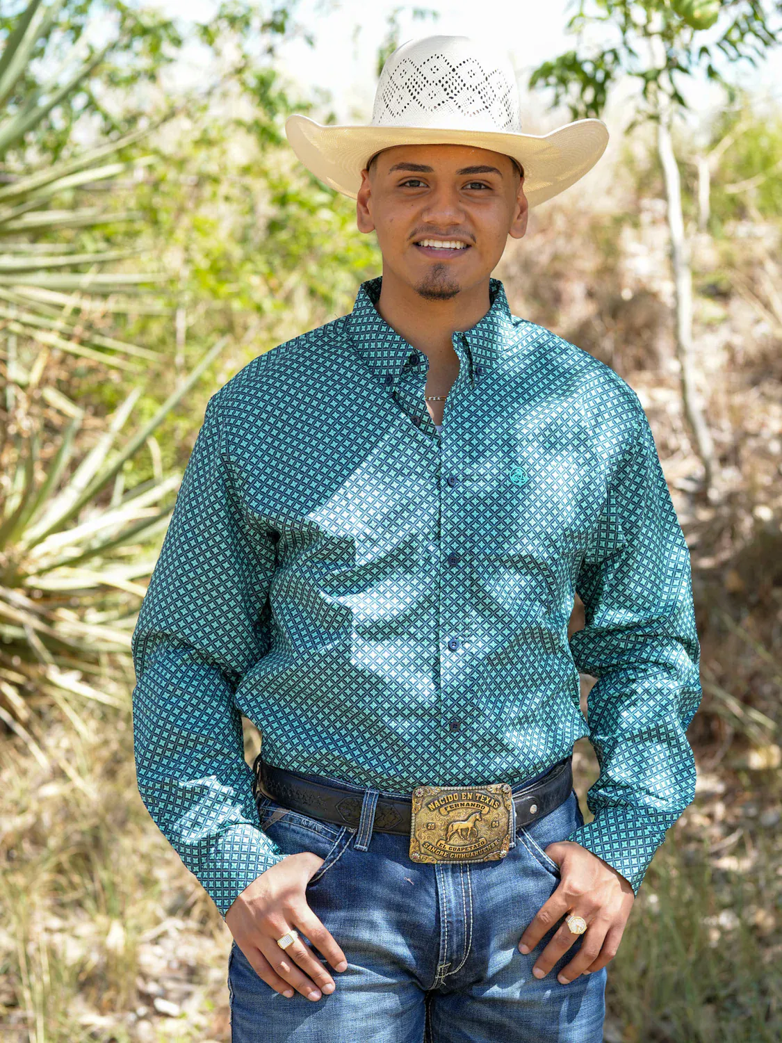 CueroLine Western Shirt ~ Dark Green