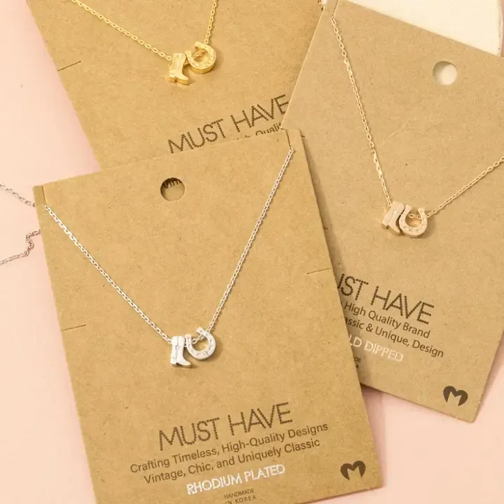 Dainty Boot/Horseshoe Pendant Necklace