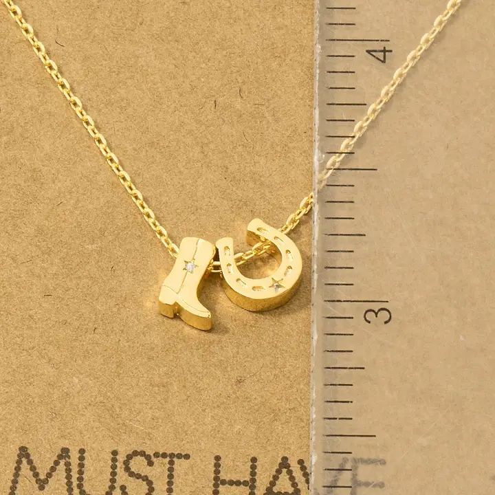 Dainty Boot/Horseshoe Pendant Necklace - Image 2